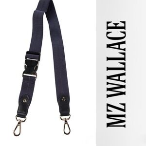 MZ WALLACE Adjustable Navy/red Crossbody Bag Strap with SILVER Clips NEW